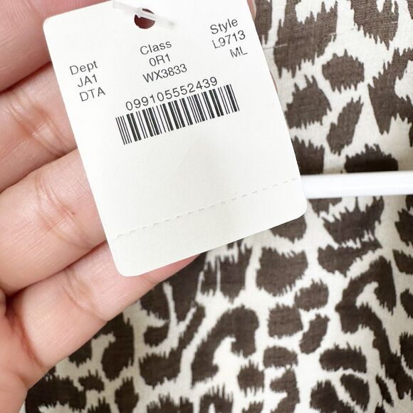 NEW J. Crew Swim Coverup Size M/L Leopard Print Beach Poncho Tassels L9713 - Picture 10 of 11